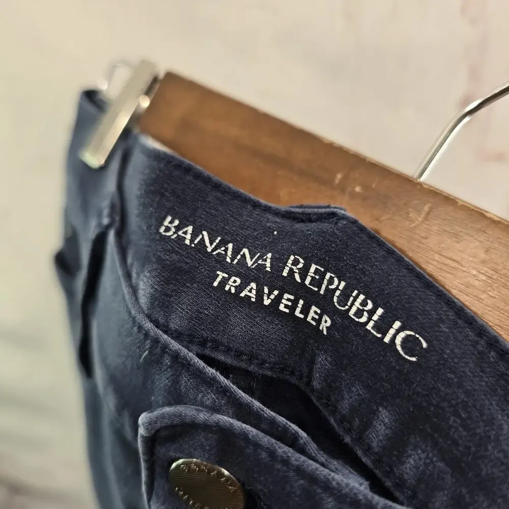 Banana Republic Pants Mens 30 X 32 Blue Traveler Jean Slim Straight Leg Navy
